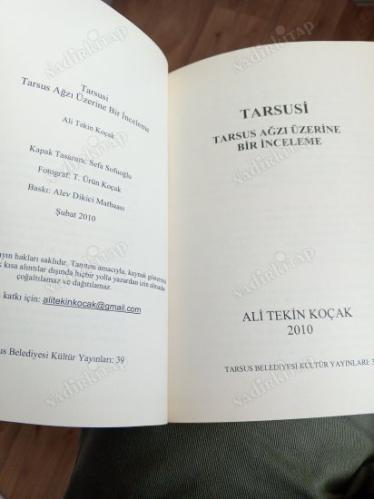 TARSUSÎ Tarsus Ağzı Üzerine Bir İnceleme