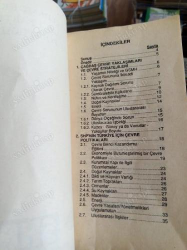 SHP Sosyal Demokrat Halkçı Parti Çevre Politikaları / 1991