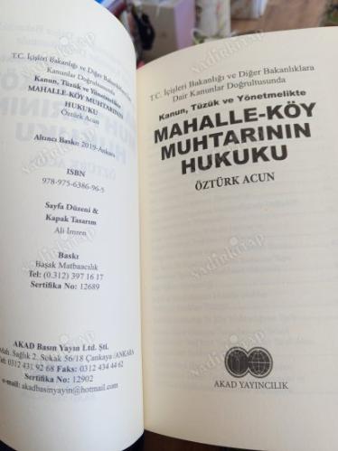 KANUN, TÜZÜK VE YÖNETMELİKTE MAHALLE KÖY MUHTARININ HUKUKU 2019
