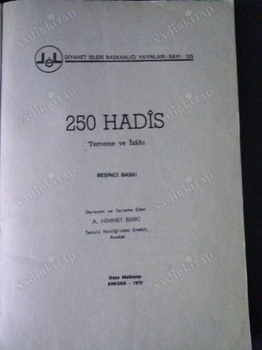 250 Hadis Terceme ve İzahı