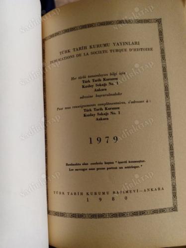 Türk Tarih Kurumu Yayınları 1979