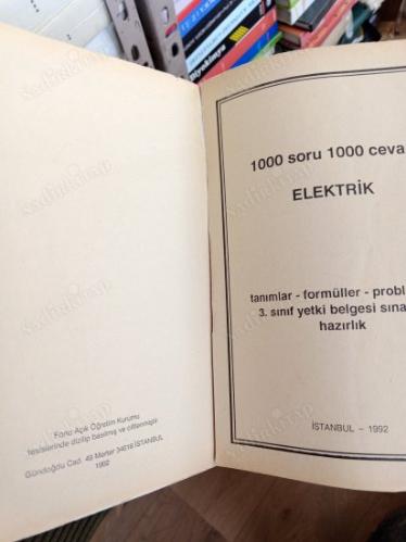 Elektrikte 1000 Soru 1000 Cevap Tanımlar Formüller Problemler