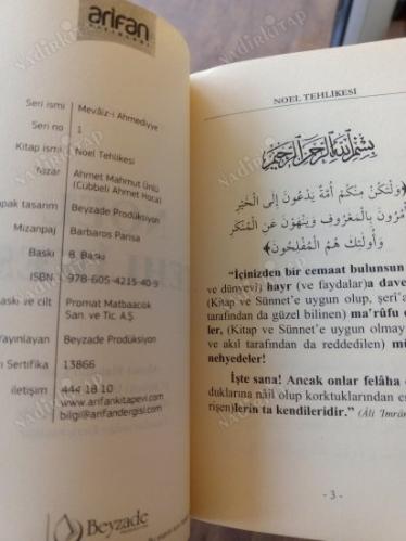 NOEL TEHLİKESİ - Meva'ız-ı Ahmediyye - 1