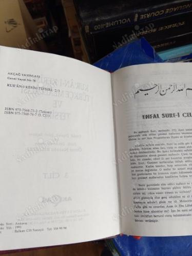 KUR'AN-I KERİM'İN TÜRKÇE MEALİ ALİSİ VE TEFSİRİ CİLT 3