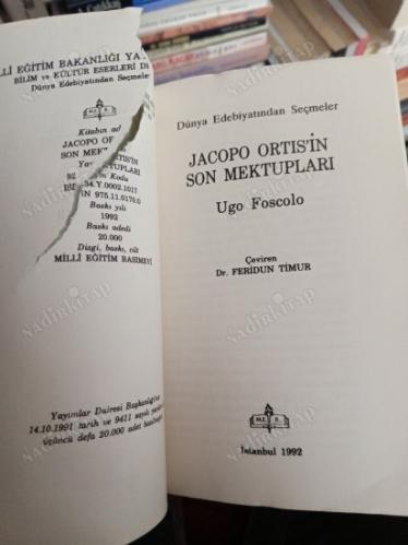 JACOPO ORTIS'İN SON MEKTUPLARI