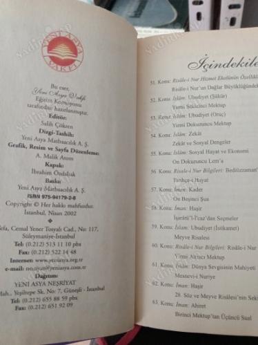Risale-i Nur Külliyatından Örnek Metinler 3 : Okuma, İnceleme, Araştırma 3. Kitap