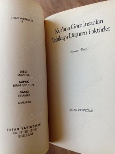 KUR'AN'A GÖRE İNSANLARI TEFRİKAYA DÜŞÜREN FAKTÖRLER