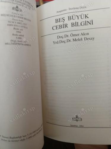BEŞ BÜYÜK CEBİR BİLGİNİ