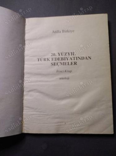 20 . YÜZYIL TÜRK EDEBİYATINDAN SEÇMELER 2. KİTAP