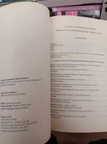 AÇ AÇIKTA KALMADAN OKUYABİLMEK MALATYA'DA ÜNİVERSİTE ÖĞRENCİLERİNİN BARINMA VE BESLENME SORUNLARI