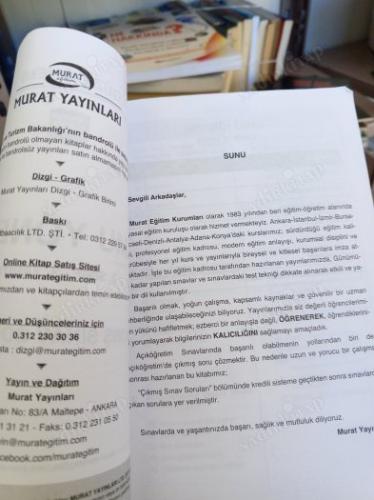 Murat Yayınları - Kamu Yönetimi 2. Sınıf 3.Yarıyıl Bahar Dönemi - Son 3 Yılın (2013-2015) Çıkmış Sınav Soruları