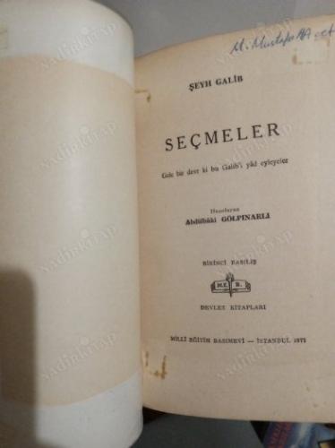 ŞEYH GALİB DİVANI'NDAN SEÇMELER