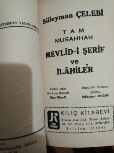 TAM MUSAHHAH MEVLİD-İ ŞERİF VE İLAHİLER (Osmanlıca-Türkçe)
