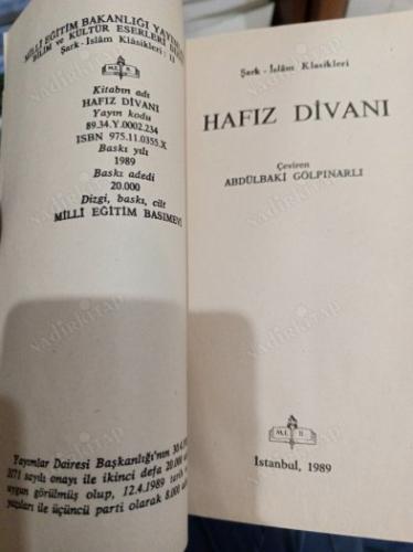 Şark İslam Klasikleri - Hafız Divanı