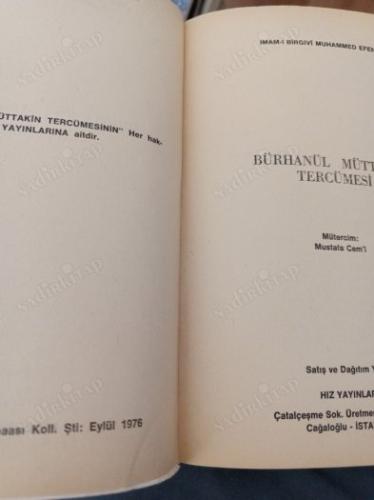 Bürhanül Müttakin Tercümesi
