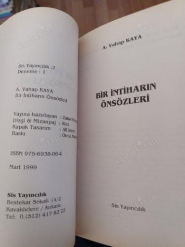 BİR İNTİHARIN ÖNSÖZLERİ