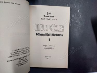 OLGUN SÖZLER (KAMİLÜ'L- KELAM) 1.CİLT