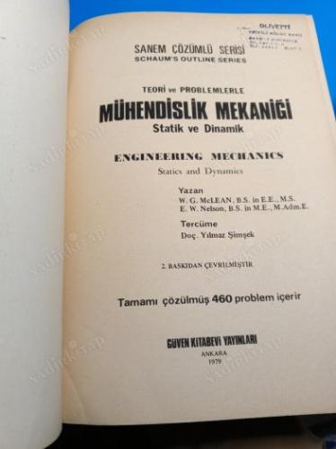 TEORİ VE PROBLEMLERLE MÜHENDİSLİK MEKANİĞİ STATİK VE DİNAMİK