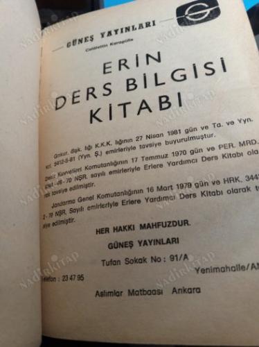 ERİN DERS BİLGİSİ KİTABI