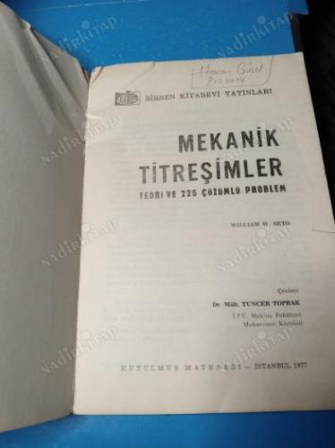 MEKANİK TİTREŞİMLER TEORİ VE 225 ÇÖZÜMLÜ PROBLEM