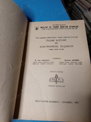 Orta Dereceli Endüstriyel Teknik Öğretim Okulları ÖLÇME ALETLERİ VE ELEKTRONİKSEL ÖLÇMELER