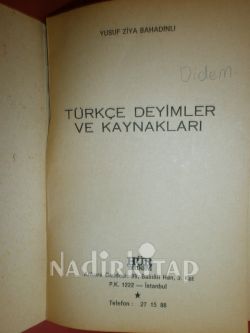 TÜRKÇE DEYİMLER VE KAYNAKLARI