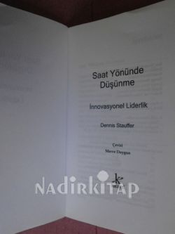 SAAT YÖNÜNDE DÜŞÜNME İNNOVASYONEL LİDERLİK** BİRİNCİ BASIM **