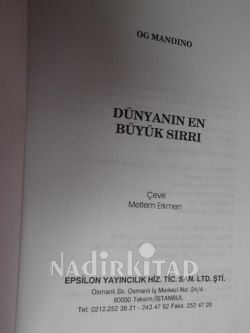 DÜNYANIN EN BÜYÜK SIRRI** BİRİNCİ BASIM **