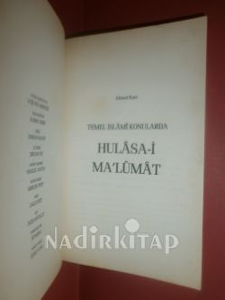 TEMEL İSLAMİ KONULARDA HÜLASA-İ MA-LÜMAT