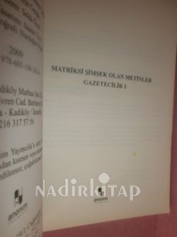 MATRİKSİ ŞİMŞEK OLAN METİNLER GAZETECİLİK I