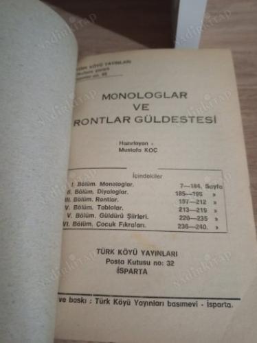 MONOLOGLAR VE RONTLAR GÜLDESTESİ