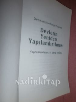 DEVLETİN YENİDEN YAPILANDIRILMASI-Demokratik Cumhuriyet Programı-
