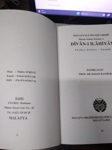 MALATYALI NİYAZİ-İ MISRİ Hayatı-Sanatı-Eserleri Ve DİVAN-I İLAHİYAT Türkçe Şiirler Ve Sözlük