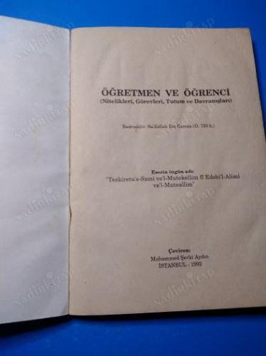 Öğretmen ve Öğrenci (Nitelikleri, Görevleri, Tutum ve Davranışları)