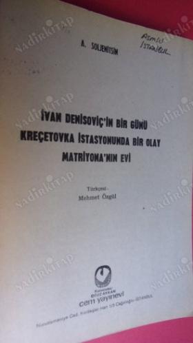 İVAN DENİSOVİÇ'İN HAYATINDA BİR GÜN ( NOBEL 1970 )