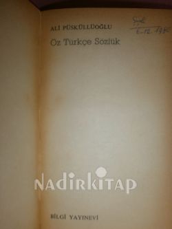 ÖZ TÜRKÇE SÖZLÜK