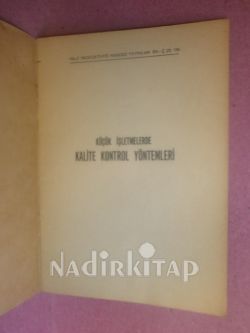 KALITE KONTROL YÖNTEMLERİ KÜÇÜK İŞLETMELERDE