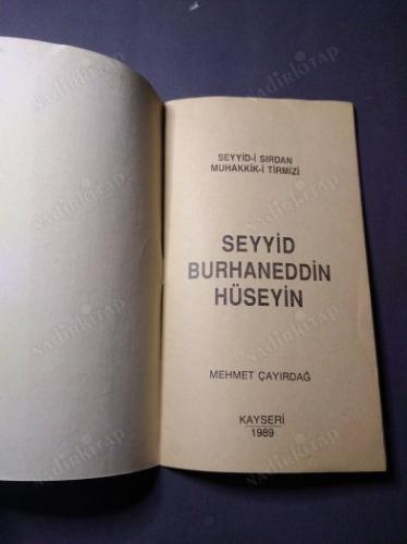 SEYYİD-İ SIRDAN MUHAKKİK-İ TİRMİZİ - SEYYİD BURHANEDDİN HÜSEYİN