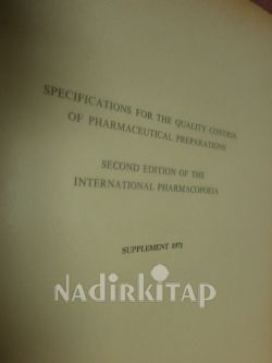 SPECIFICATIONS FOR THE QUALITY CONTROL OF PHARMACETIAL PREPARATIONS