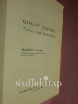 QUALITY CONTROL THEORY AND APPLİCATİONS