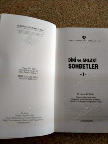 DİNİ VE AHLAKİ SOHBETLER-1 ve 3-