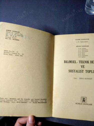 BİLİMSEL TEKNİK DEVRİM VE SOSYALİST TOPLUM