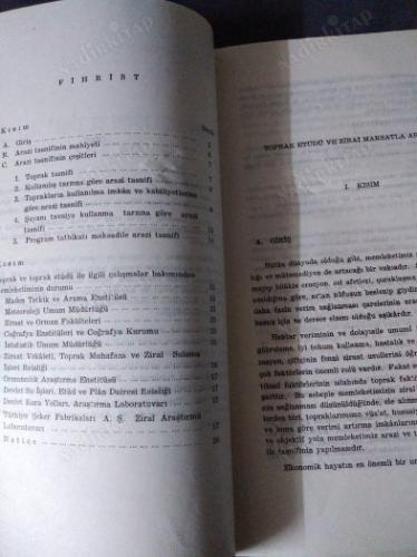 TOPRAK ETÜDÜ VE ZİRAİ MAKSATLA ARAZİ TASNİFİ