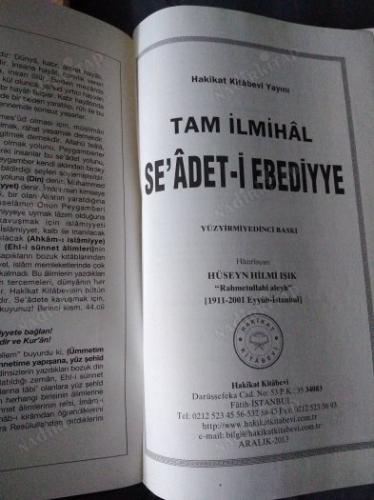 Tam İlmihal Seadet-i Ebediyye