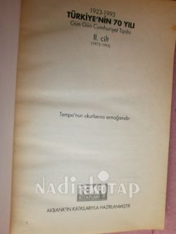 1923-1993 TÜRKİYE'NİN 70 YILI - GÜN GÜN CUMHURİYET TARİHİ - 2.CİLT