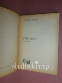 SÖZ GİBİ mehmed kemal bütün şiirleri