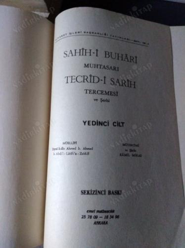 Sahih-i Buhari Muhtasarı Tecrid-i Sarih Tercemesi ve Şerhi - 7. Cilt (8. Baskı)