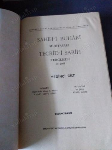 Sahih-i Buhari Muhtasarı Tecrid-i Sarih Tercemesi ve Şerhi - 7. Cilt (7. Baskı)