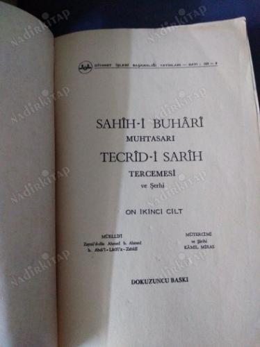 Sahih-i Buhari Muhtasarı Tecrid-i Sarih Tercemesi ve Şerhi - 12. Cilt (8. Baskı)
