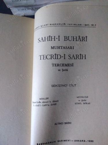 Sahih-i Buhari Muhtasarı Tecrid-i Sarih Tercemesi ve Şerhi - 8. Cilt (3. Baskı)